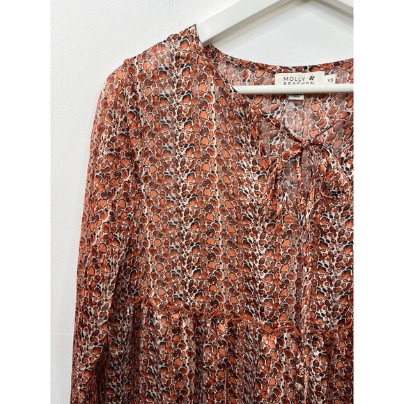 Molly Bracken XS Floral Boho Peasant Blouse Fall Cottagecore Top - Picture 2 of 14